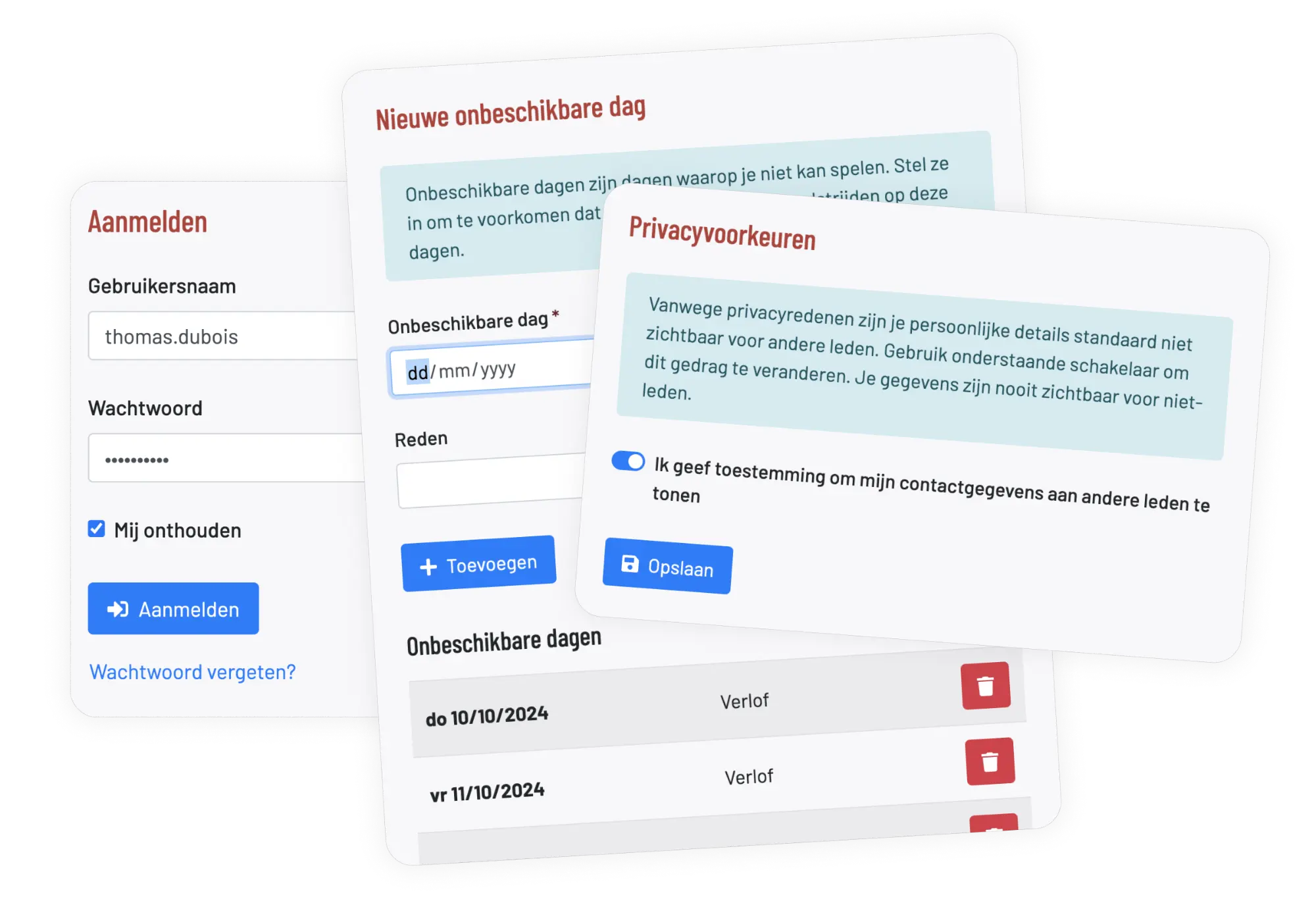 Login voor leden